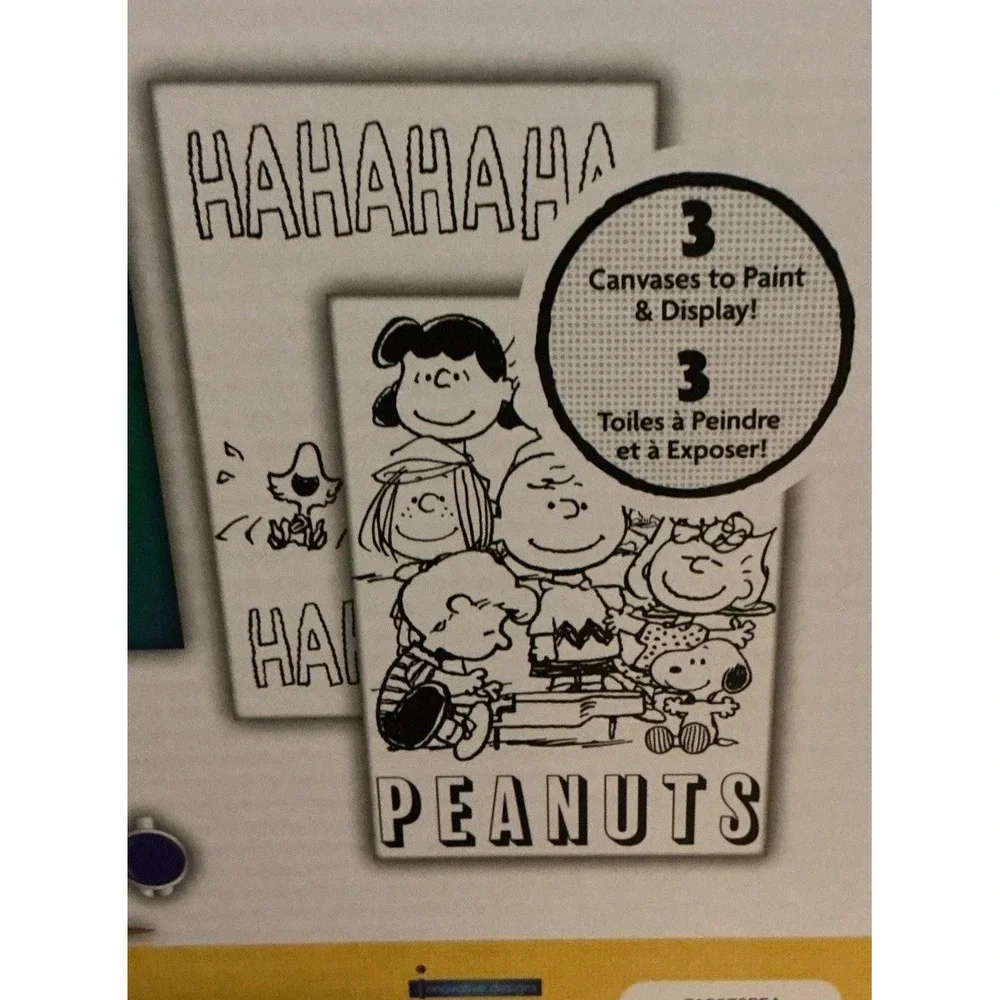 Peanuts Canvas Activity Set, 3 Canvases To Paint And Display.  New In‎ Box